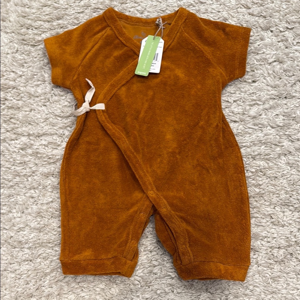 Oliver &RainBurnt orange/brown terry cloth Bodysuit One Piece organic NWT